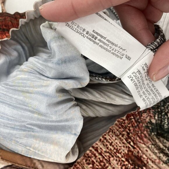 ZARA Women’s Size Small Pleated Kimono Wrap Top Orange Multi NWT - Picture 16 of 16